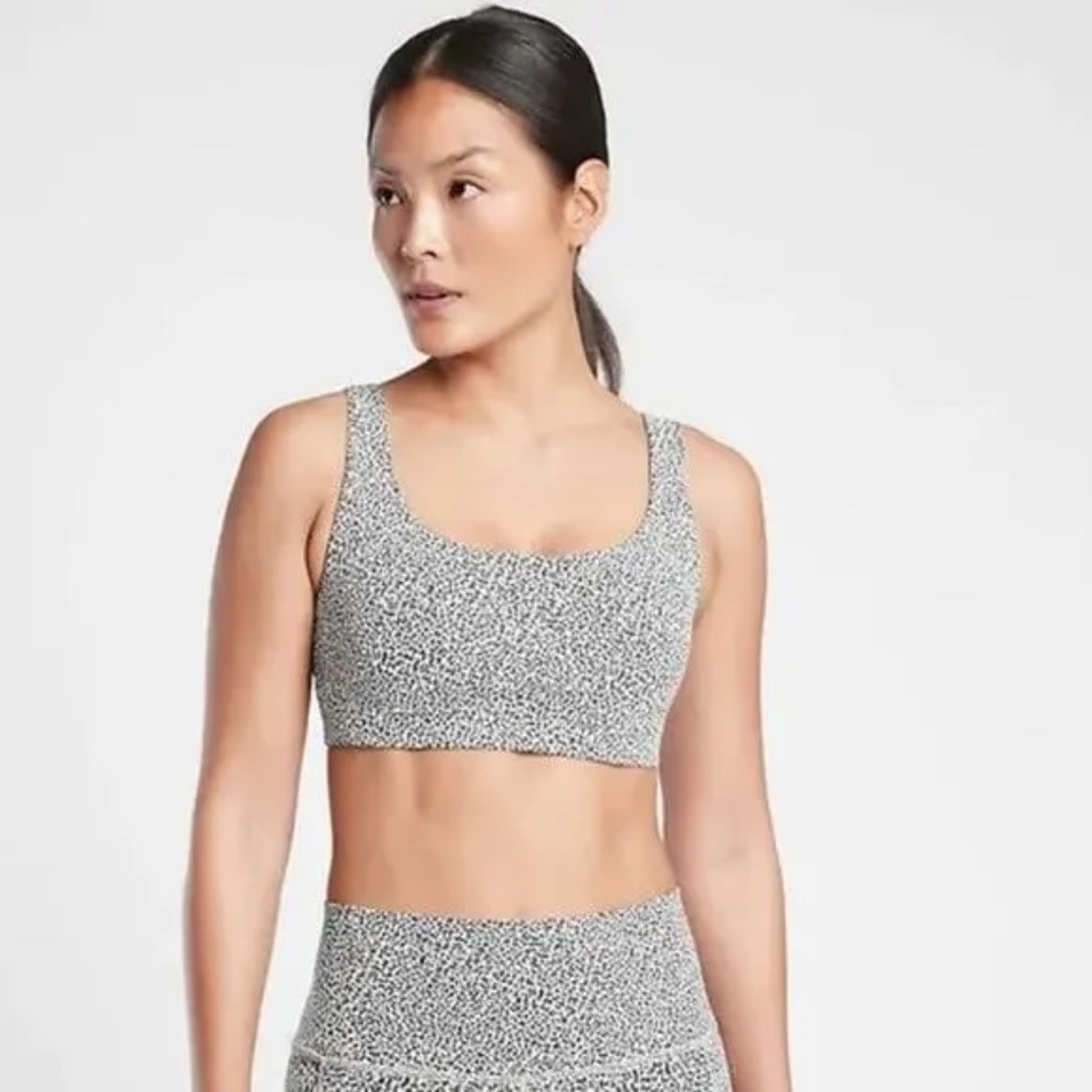 Athleta Exhale Sports Bra Micro Cheetah Print
